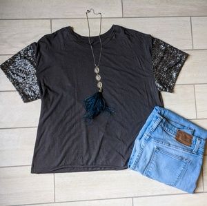 AEO Sequin Sleeve Top